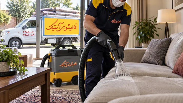 قیمت شست‌وشوی مبل در منزل توسط قالی شویی