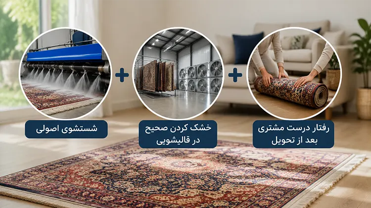 نتیجه یک شستشوی خوب قالی