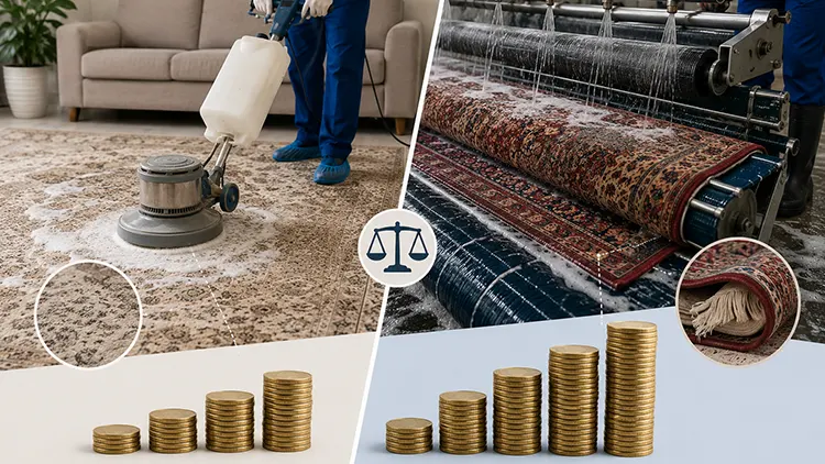 قیمت خشکشویی فرش بیشتر است یا قالیشویی