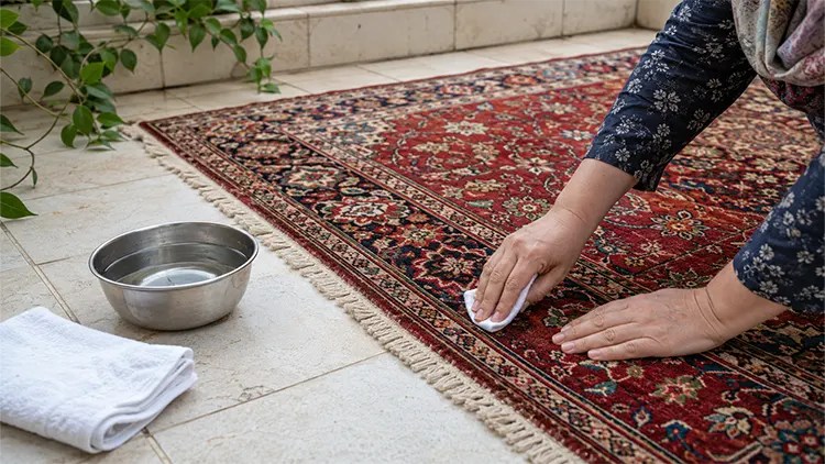 چطور بفهمیم فرش دستباف رنگ می‌دهد؟